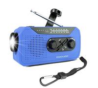 Solar Hand Crank Portable AM/FM Weather Radio, 4-Way Powered Emergency Radio with Bright Flashlight, 2000mAh Battery Power Bank, SOS Alarm and Headphone Jack for Outdoor Camping, Hiking