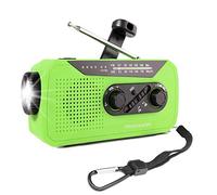 Solar Hand Crank Radio, Emergency AM/FM Weather Wind Up Radio with Bright Flashlight, SOS Alarm, 2000mAh Battery Power Bank, Headphone Jack for Household and Outdoor Activities