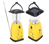 Solar Hand Crank Radio, Multifunctional Portable Camping Lamp Emergency Flashlight Torch Lamp Phone Charger with 8 Led Bulbs 2 Brightness Mode and Clear Lamp Shell Supports 4 Kinds of Charging