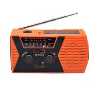 Solar Hand Crank Radio With AM/FM Bands, LED Flashlight, 4LED Reading Light, 2000mAh Rechargeable Battery Power Bank, USB Charging, Waterproof For Survival And Camping(Orange)