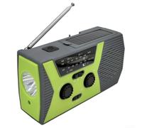 Solar Hand Crank Radio With AM/FM Bands, LED Flashlight, 4LED Reading Light, 2000mAh Rechargeable Battery Power Bank, USB Charging, Waterproof For Survival And Camping(green)