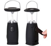 Solar Hand-Up Crank Dynamo LED Camping Light Lantern Lamp, 6 LED Wind Up Lamp Camping Lamp for Camping Hunting Hiking Sailing Travelling Emergency Light Power Cut (2 Packs)