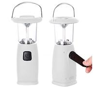 Solar Hand-Up Crank Dynamo LED Light Lantern Lamp,Wind up Lantern,Wind Up Lamp Dynamo Torch Camping Lamp for Camping Hunting Hiking Sailing Travelling (White, 2 Pack)