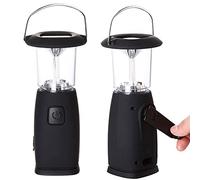 Solar Hand-Up Crank Dynamo LED Light Lantern Lamp,Wind up Lantern,Wind Up Lamp Dynamo Torch Camping Lamp for Camping Hunting Hiking Sailing Travelling (Black, 2 Pack)