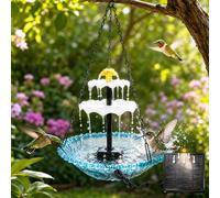 Solar Hanging Bird Bath Fountain, 2026 Upgraded Hanging Bird Bath, Flowing Water for Outdoors Garden Patio Backyard Lawn Decor
