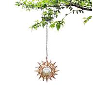 Solar Hanging Lantern - Waterproof Outdoor Garden Light | Star Moon Decorative Iron Lantern with Warm White LED, Solar Powered Hanging Lamp for Patio Yard Porch Pathway Lawn Decor