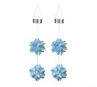 Solar Hanging Lights, 2-Pack Snowflake Design, Colorful LED Outdoor Decor, IP65 Waterproof, Auto On/Off for Garden Patio Courtyard Nights(Blue)