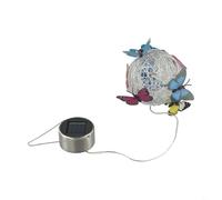 Solar Hanging Orb Butterfly Garden Light Mesh Ball Lantern Outdoor Decorative Yard For Lighting With Colorful Butterflies Solar Powered Pendant Lamp For Walkways Patio