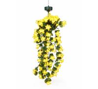 Solar Hanging Primrose Flower Lights 30 LED Outdoor Garden Decor