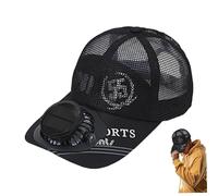 Solar Hat with Built in Fan Solar Fan Hat USB 3 Speeds 650mAh Cooling with with LED Display Anti-UV Breathable Unisex Adjustable Baseball Cap Black