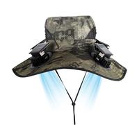 Solar Hat with Integrated Fan | 4 Head Solar Fan with Wide Brim, Outdoor Beach Hat, for Camping, Gardening, Hiking, Work, Travel, Beach, Sports, Green, L