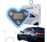 Solar Heart-Shaped Ambient Light, Car Solar Heart LED Light, Wiring Free Love Illumination for Night Driving, Switchable Modes, No Tools, Wire-Free Installation, for Couples (Blue)