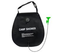 Solar Heating Shower Bag with Removable Hose Nozzle Foldable Travel Shower Water Bag for Camping Hiking Beach Outdoor Activities