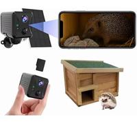 Solar Hedgehog House Camera - Wireless Garden Wildlife Cam with Night Vision, App Control & 32GB SD Card - Solar Powered, HD Live Viewing