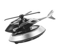 Solar Helicopter Car Air Freshener Decor Aromatherapy Diffuser Silver | Aluminum Zinc Alloy Build, Rotating by Sunlight, Modern Stylish Ornament for Vehicle Interior