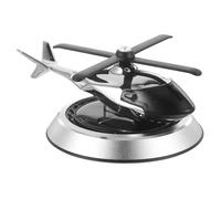 Solar Helicopter Car Air Freshener Decor Rotating Aromatherapy | Modern Sleek Style, Car Decor Accessory, Aluminum and Zinc Alloy Build, Silver Finish, Personalised Fragrance