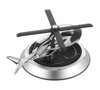 Solar Helicopter Car Air Freshener with Rotating Aromatherapy Decor | Silver Aluminum Zinc Alloy Build, Car Interior Ornament, Fragrance, Modern Sleek Style