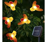 Solar Honeybee Garden String Lights - 60 LED 30Ft With 8 Lighting Modes, Waterproof Decorative Fairy Lights for Patio Landscape Indoor/Outdoor (Warm Light)