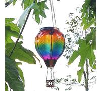Solar Hot Air Balloon, Glass Hanging Solar Light Stained Glass hot air Balloon, Waterproof Outdoor Hanging Lantern for Gardens, patios and passages