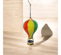 Solar Hot Air Balloon Hanging Light - Violet, Flame Red, Rainbow - Small & Large | Outdoor LED Garden, Patio & Porch Lantern - Weather-Resistant | Energy Class A (Rainbow, Small)