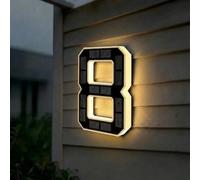Solar House Numbers for Outside, 4.7"/6.7"/9" LED Lighted Address Sign for House, IP65 Waterproof Illuminated Modern Numbers, Dusk to Dawn Auto-Glow for Home Mailbox Yard(8-Black,6.7")