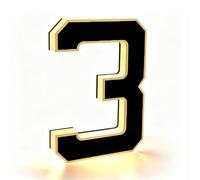 Solar House Numbers for Outside,9IN LED Illuminated Address Sign,Waterproof No-Drill Adhesive or Screw Mount,Dusk to Dawn for Outside Garden Yard Home Exterior (Number-3,M)