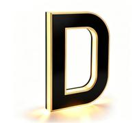 Solar House Numbers for Outside,9IN LED Illuminated Address Sign,Waterproof No-Drill Adhesive or Screw Mount,Dusk to Dawn for Outside Garden Yard Home Exterior (D,S)