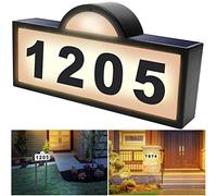 Solar House Numbers for Outside, IP65 Waterproof Solar House Numbers Address Sign,3200K Warm & 6500k Cold LED Illuminated Address Wall Plaque for Outdoor Wall Mounted & Home Yard Ground Address Number