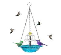 Solar Hummingbird Birdbath - 550g Blue Bath Kit, Hangable Cascade Fountain Bowl, Eco-Friendly Flowing Water Feature | Serene Retreat Backyard, Porch Garden Focal Point, Patio Bird Haven