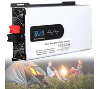 Solar Hybrid Inverter 5000W 6000W 8000W 10000W 12000W Pure Sine Wave Power Inverter 12V 24V 48V 60V 72V 96V DC To 110V 220V AC Voltage Converter with LCD Display, for Home/RV/Truck/Car/Camping/Solar