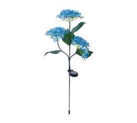 Solar Hydrangea Garden Light, Waterproof Outdoor LED Flower Lamp, 81cm Adjustable Stem Stake for Patio Lawn Pathway Decor Blue B