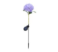 Solar Hydrangea Garden Light, Waterproof Outdoor LED Flower Lamp, 81cm Adjustable Stem Stake for Patio Lawn Pathway Decor Purple A