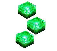 Solar Ice Brick Light Solar Path Ice Cube Lights RGB Color Changing for Outdoor Pathway Patio Yard Decoration-3Pack, Waterproof Buried LED Glass Rock Lamp