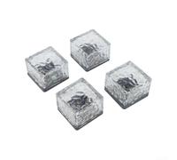 Solar Ice Brick Lights - Creative Outdoor Garden Pathway Decor 4pcs(White light)