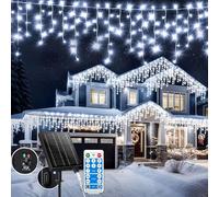 Solar Icicle Outdoor Christmas Lights, Solar and Rechargeable, 30 m 660 LED IP65 Waterproof with 8 Modes & Timer and Memory Christmas Lighting Outdoor for Balcony Window House Railing