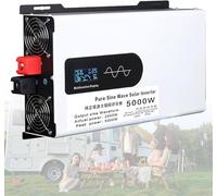 Solar Inverter Charger, 5000W-12000W Peak Power, DC 12V/24V/48V/60V/72V/96V to AC, Pure Sine Wave, LCD Display for Home/RV/Truck/Camping