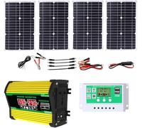 Solar Inverter Kit 4000W with 50A Controller and 100W Solar Panel, Complete RV Solar Panel System for Home and Outdoor Use