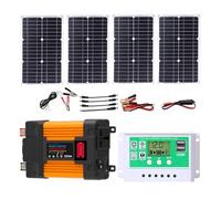 Solar Inverter Kit with 50A Controller and 100W Solar Panel, Home Grid System for Outdoor Power, 4000W/6000W, 12V-220V