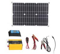 Solar Inverter System Kit 300W Modified Sine Wave Inverter 18W Solar Panel 30A Charge Controller for Camping RV Off Grid Power Supply (12V to 220V)