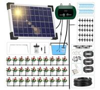 Solar Irrigation System, 300 Automatic Watering Modes, Automatic Watering System Garden with 30 m Drip Hose, Irrigation System for Potted Plants, Garden, Balcony Plants, Greenhouse