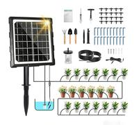 Solar Irrigation System, Automatic Watering Irrigation System with 20 Drippers, 20M Auto DIY Watering System, 6 Modes for Plants on The Balcony, in The Plant Bed and Green House