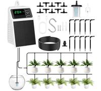 Solar Irrigation System, Self Automatic Greenhouse Watering Systems DIY Drip Irrigation System Kit with 10m Hose, Self Watering System for Potted Plants for Outdoor Indoor Garden Balcony Greenhouse
