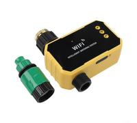 Solar Irrigation Timer Smart WiFi APP Controlled Automatic Watering System 1 or 2 Outlets Rain Sensor Solar USB Power Programmable Schedule Black Yellow 17x12x5cm for Garden Lawn P(1 Outlet)