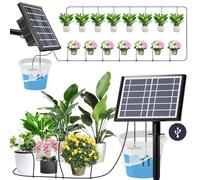 Solar Irrigation, [Upgraded Pump] Automatic Plants Watering System, Solar Powered Drip Irrigation Kit, Self Watering devices with Timer, Patio, Balcony