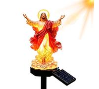 Solar Jesus Christ Figurine Waterproof Christian Blessed Decoration