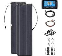 Solar Kit 600W 18V with 2pcs 300W Flexible Monocrystalline Panels, 40A Regulator, and 2M Cables for Boat, Car, Caravan