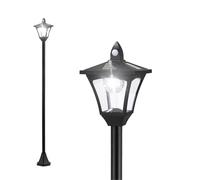 Solar Lamp LED Post Light with Motion Sensor 5 Height Adjustments UV Resistant, Ground Spike and Bolt Mount, for Garden, Patio, Lawn, Pathway, Outdoor Home Decor and Security