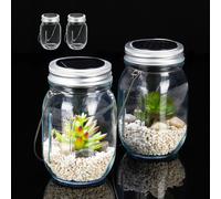 Solar lamp Solar light Solar jar 4 LEDs 0.5 l Solar light dusk sensor