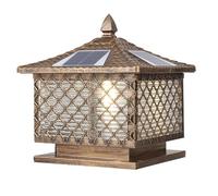 Solar Landscape Lighting 1 Pack Outdoor Solar Lamps European Square Yard Pillar Lamp Cast Aluminum Housing for Garden Post Pole Mount