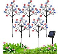 Solar Landscape Lighting | Patriotic Dusk to Dawn Waterproof | Red-White-Blue Solar Path Lights | for Garden Patio Driveway Backyard Homeowners Holiday Planners